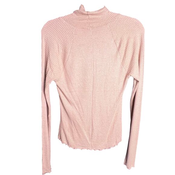 Free People Make It Easy Ballet top Mock Neck Long Sleeve lightweight Thermal - Picture 2 of 4